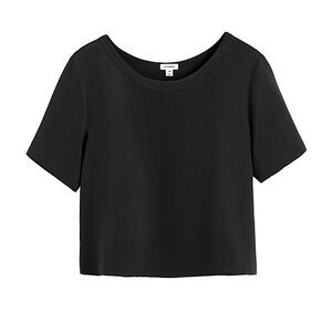 NWT Cuyana Silk Cropped Crewneck Tee